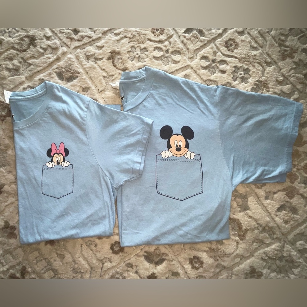 Disney Minnie & Mickey His & Hers Babyblue Tshirts 🏰💙